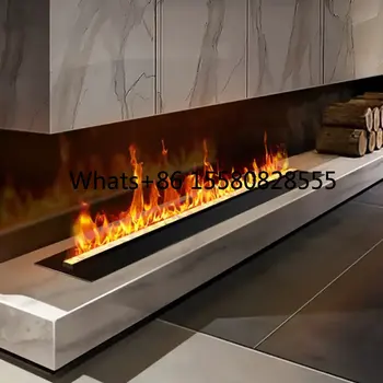 1000 Мм Автоматическое 3D Светодиодное Пламя Водяной Туман Огненный Пар Паровой Электрический Настенный Камин