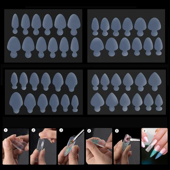 12шт Силиконовая наклейка Forma Nail French для системы двойных форм, накладные ногти с полным покрытием, наконечники для быстрого наращивания, расширяющие набор аксессуаров