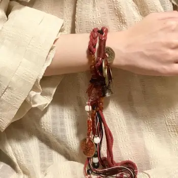 1Шт Креативный Новый браслет в Китайско-Тибетском национальном стиле, Женский Модный Универсальный браслет ручной работы с антикварной кисточкой