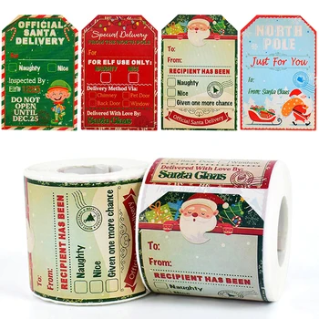 200шт стикеров с Рождеством Христовым, этикетки с мультяшным Санта-Клаусом, наклейки, упаковка для выпечки подарков, открытки-конверты, украшения для подарков