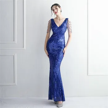 2023 Вечернее платье королевского синего цвета 