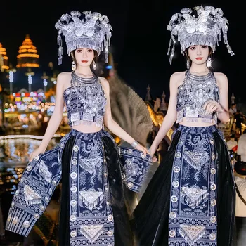 2023 Новое платье Hani nationality в экзотическом стиле Xishuangbanna Miao maidan с грудью