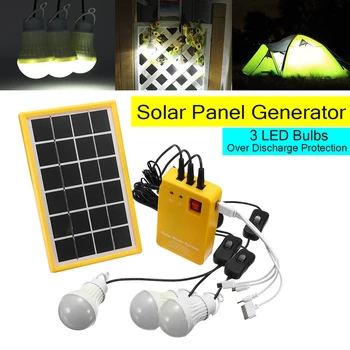 3 лампы, солнечные фонари и панель солнечной энергии, регулируемый комплект солнечных ламп для усиления внутреннего/наружного USB-зарядного устройства, комплекты перезаряжаемых солнечных ламп