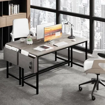 63-дюймовый компьютерный стол с сумкой для хранения, офисные столы, учебное рабочее место, современный простой дизайн для домашнего офиса, письменный стол для студентов
