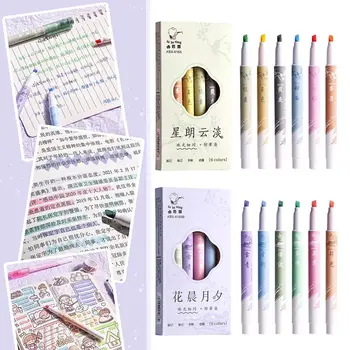 6ШТ пластиковых блестящих маркеров, креативная глянцевая красочная блестящая флуоресцентная ручка, ручки для рисования, школьные канцелярские принадлежности