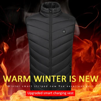 9 Зон нагрева Электрообогревающий жилет, самонагревающаяся куртка, Usb-обогреватель, мужские и женские тепловые куртки, регулируемые по температуре походные жилеты