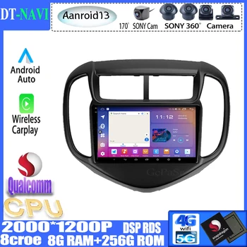 Android 13 Экран Для Chevrolet Aveo 3 2016-2021 Автомобильный Радио Мультимедийный Плеер Навигация GPS Встроенный Carplay WIFI 4G 9 дюймов QLED