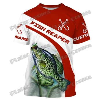 Crappie Fishing Fish Reaper Настроить Имя С 3D принтом Мужская модная футболка Летняя Унисекс Повседневная футболка с коротким рукавом TX309