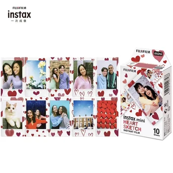 Fujifilm Instax Mini 11 8 9 Пленка Heart Sketch 10-50 Листов Fuji Instant Photo Paper Для камеры 70 7s 50s 90 25 Share SP-1