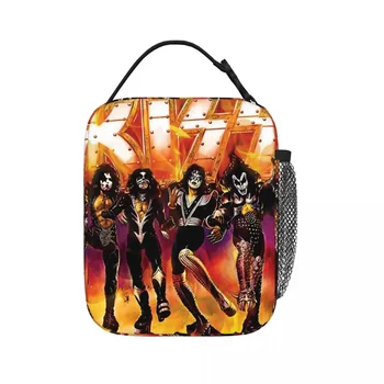Kiss The Band-рок-группа Hard Rock Kiss Army Destroyer, изолированные сумки для ланча, портативные сумки для пикника, ланч-бокс-холодильник, сумка для ланча