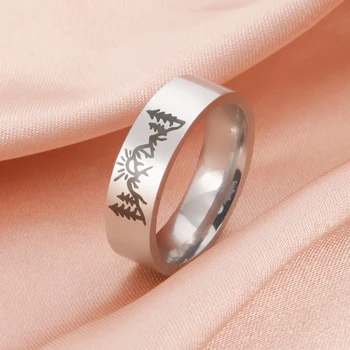 Kkjoy Кольцо из нержавеющей стали Mountain Forest Sunrise Женское мужское кольцо Ювелирные кольца для женщин Кольцо в подарок на день рождения Anillos bague
