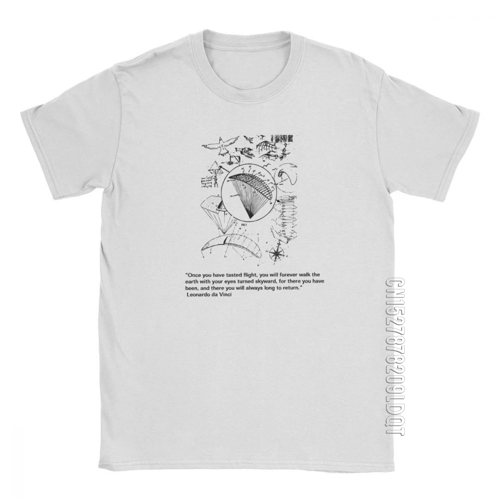 Мужская футболка для парапланеризма с короткими рукавами, винтажная футболка с круглым вырезом, топы из чистого хлопка, футболки большого размера