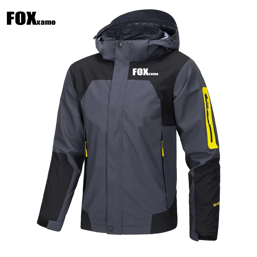 Мужская велосипедная куртка Foxxamo, плащ с капюшоном, зимние водонепроницаемые Тактические куртки, Спортивная ветровка для пеших прогулок, комплект для велосипеда MTB