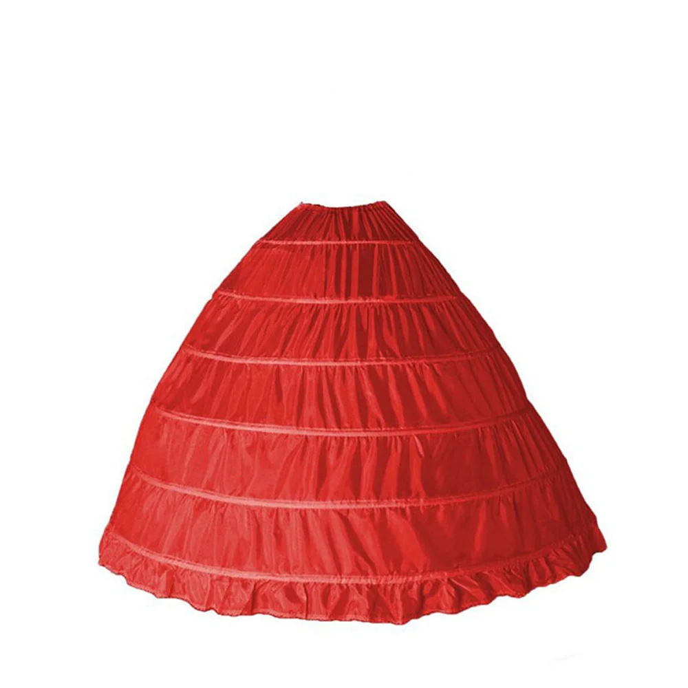 Красочные 6 обручей Большая юбка Невесты Свадебное платье Поддержка Нижняя юбка для женщин Костюм Юбки Подкладка