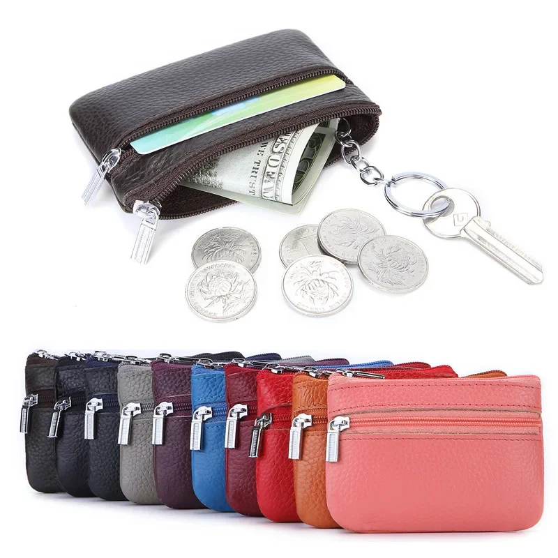 Маленький кошелек из воловьей кожи первого слоя, Корейская версия, сумка для ключей, Автобусная карта, цепочка для монет, женская мини-продуктовая сумка