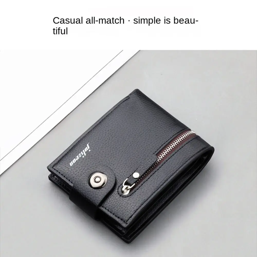 Кожаный 2-х кратный кошелек, мужской короткий кошелек с многопозиционной магнитной пряжкой, Износостойкий Мягкий мужской кожаный кошелек, держатель для карт
