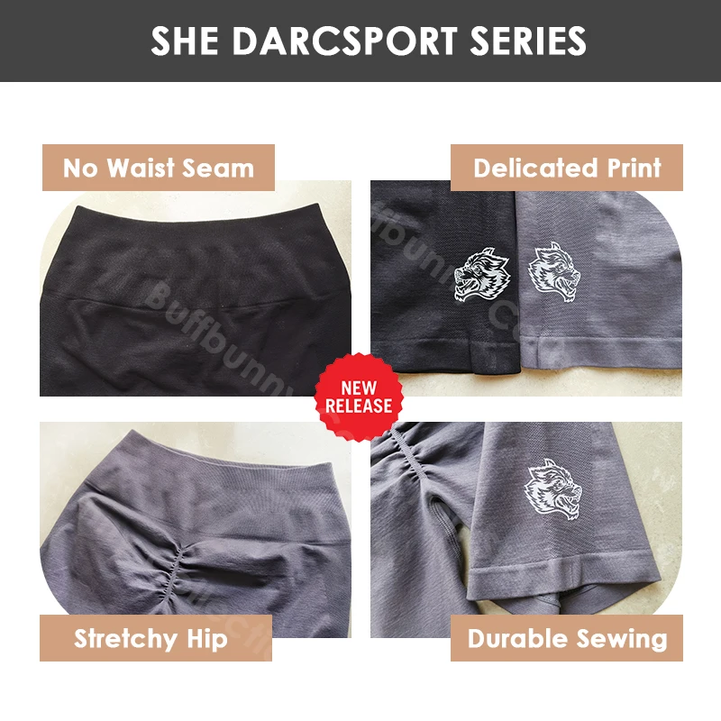 Спортивные шорты Darc Wolves, женские эластичные брюки, бесшовные спортивные шорты нового стиля, женская одежда для силовых тренировок в тренажерном зале с хрустящей подошвой