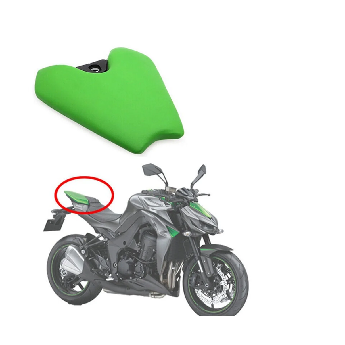 Мотоциклетная подушка заднего пассажира из искусственной кожи для Z1000 2014 2015 2016 2017 2018 2019 2020 (черный)