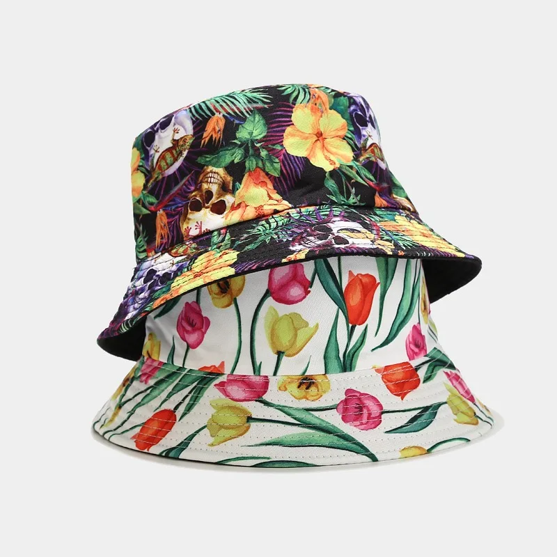 2023 Amazon, Новый двусторонний мужской и женский солнцезащитный кепи с рисунком в этническом стиле, модная уличная шляпа-ведро