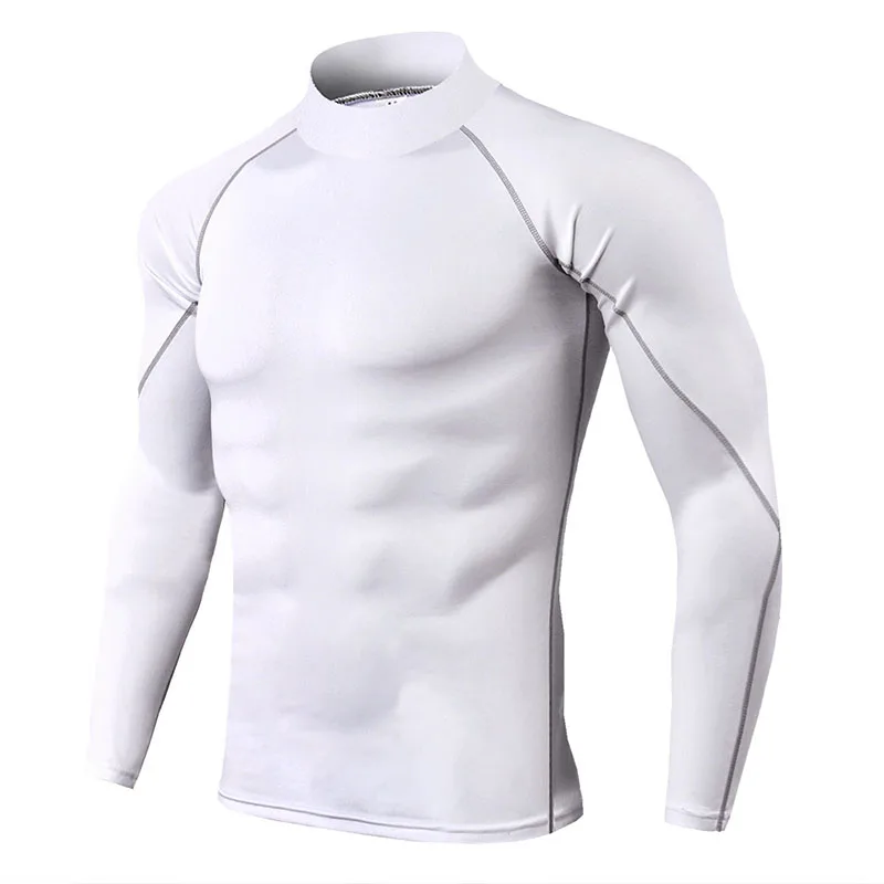 Мужское термобелье с высоким воротником Camiseta Termica Sport Thermo Shirt, Быстросохнущее Компрессионное Нижнее Белье, Одежда для мужчин Bielizna