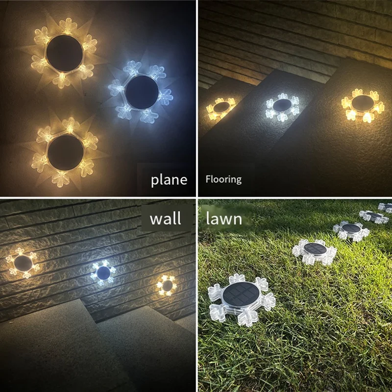 Солнечные наземные фонари, 4 комплекта встроенных фонарей, 6 светодиодных садовых фонарей, наружные фонари для внутреннего дворика с газоном