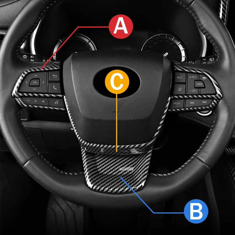 Для Toyota Highlander XU70 Kluger 2020 2021 2022 2023 Аксессуары ABS Кнопка Рулевого Колеса Автомобиля Панель Украшения Рамка Наклейка