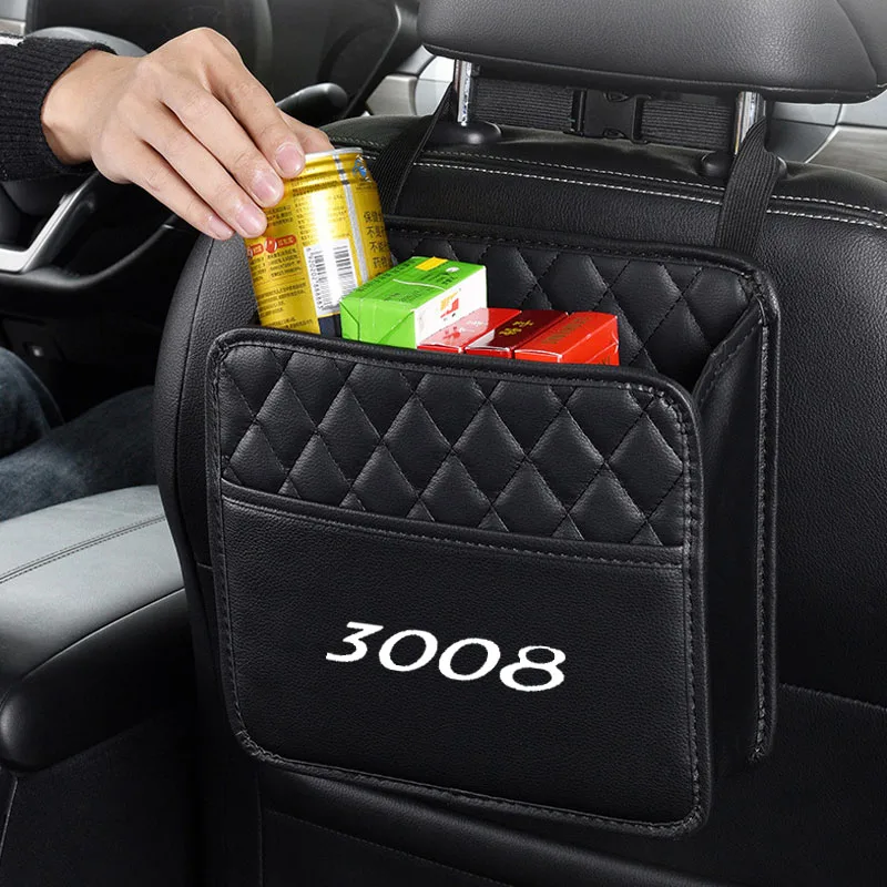 Кожаное автокресло, Средняя сумка для хранения, Автосумка, Коробка для хранения автомобиля, сумка, чехол, Подвесной держатель, чехол для автомобильных аксессуаров Peugeot 3008