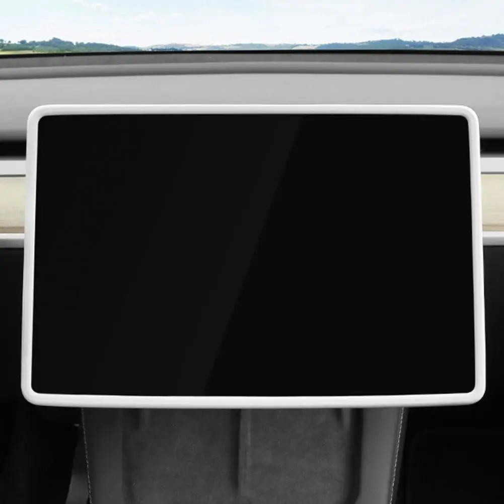 Автомобильный навигационный экран, силиконовая рамка для Tesla Model 3/Y, Защитная крышка экрана дисплея центральной консоли, аксессуары для интерьера автомобиля