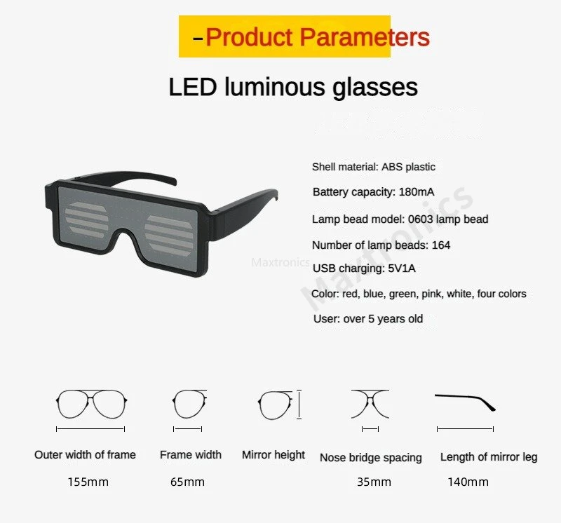 Бесплатная доставка Новые светодиодные светящиеся очки с динамическими узорами мерцания 10 USB-зарядка для дискотеки/бара/вечеринки/Атмосферных декоративных очков