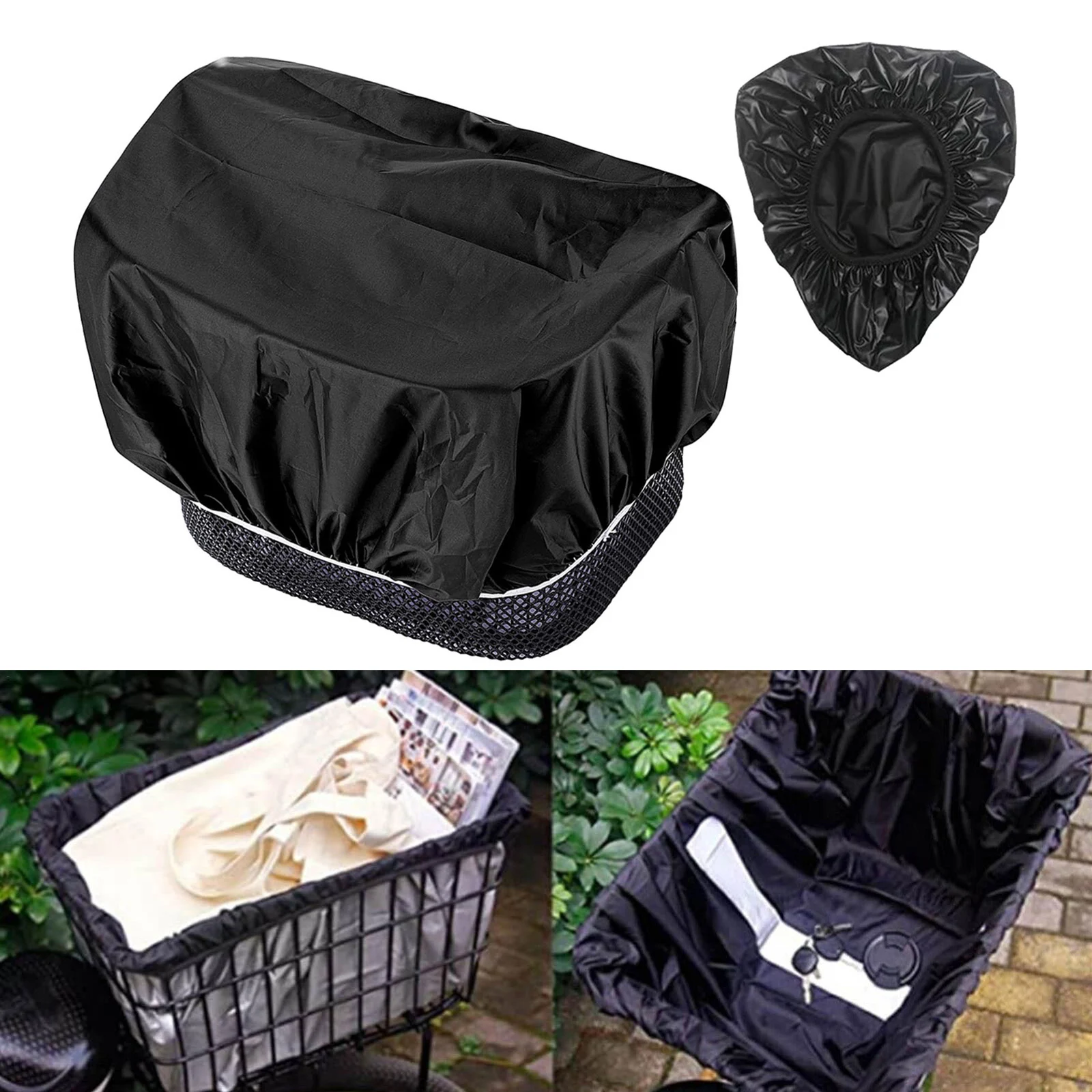 Чехол для велосипеда с седлом и корзиной непромокаемый с сумкой для хранения 200 г /комплект, средство защиты из черной ткани Оксфорд, простое в установке
