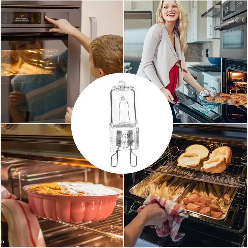 Лампа для духовки G9 мощностью 40 Вт, устойчивая к высоким температурам, прочная галогенная лампа для холодильника, вентилятора микроволновой печи, кухонных принадлежностей