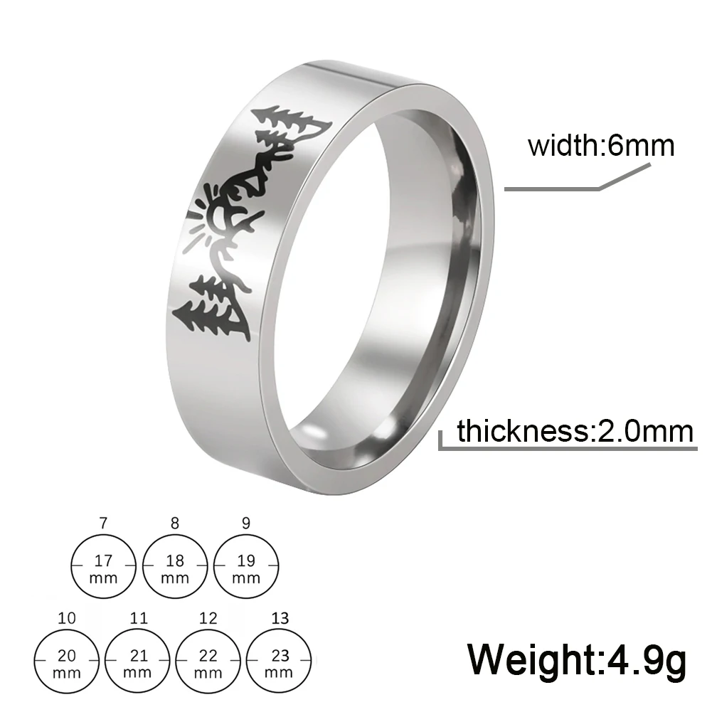 Kkjoy Кольцо из нержавеющей стали Mountain Forest Sunrise Женское мужское кольцо Ювелирные кольца для женщин Кольцо в подарок на день рождения Anillos bague
