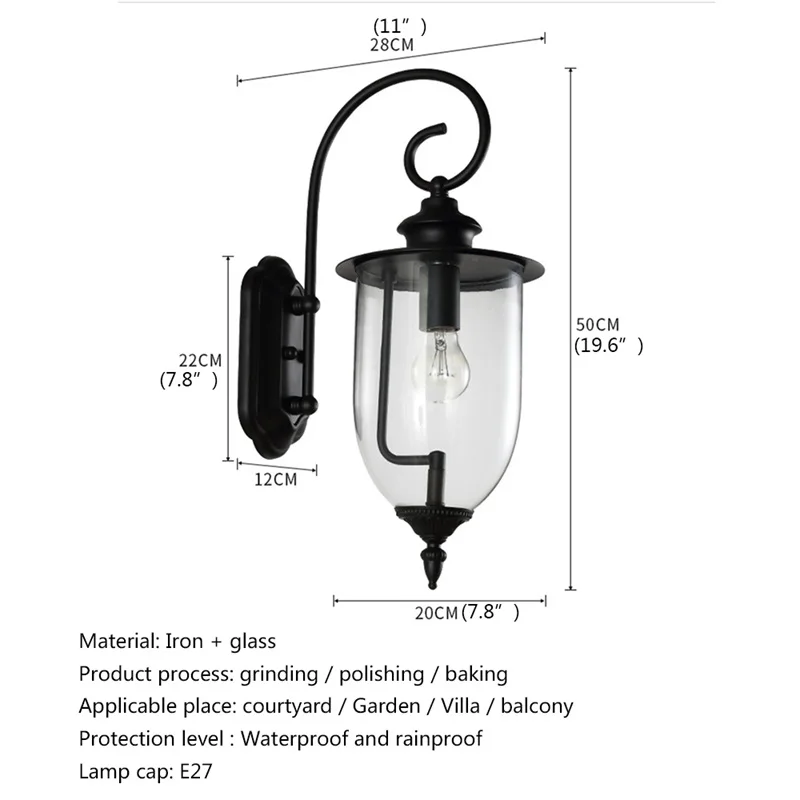 · Классические Наружные Настенные Светильники BELLE LED Light Waterproof IP65 Sconces Для Украшения Домашнего Крыльца Виллы