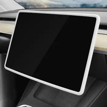 Автомобильный навигационный экран, силиконовая рамка для Tesla Model 3/Y, Защитная крышка экрана дисплея центральной консоли, аксессуары для интерьера автомобиля