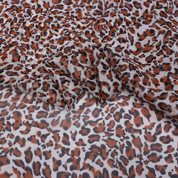 Бесплатная доставка, 100% Натуральный шелк с принтом, шифоновая ткань, сексуальные леопардовые шелковые ткани для летнего платья, блузки, шарфа