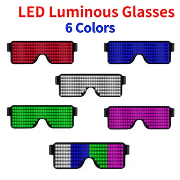 Бесплатная доставка Новые светодиодные светящиеся очки с динамическими узорами мерцания 10 USB-зарядка для дискотеки/бара/вечеринки/Атмосферных декоративных очков