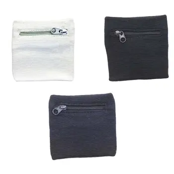 Браслет-кошелек на запястье с застежкой-молнией, сумка для запястья, дышащий легкий спортивный браслет, карман для ключей, наличных, удостоверений личности, карт, мужские женские тренировки