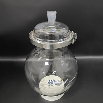Бутылка реактора с открытым реактором со сферическим круглым дном с одним горлышком FAPE 10000 мл-50000мЛ 24/40, фланец 200 мм, зажим из нержавеющей стали