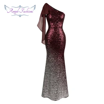Вечерние платья Angel-fashions контрастного цвета с градиентными блестками, вечерние платья Mermaid 286