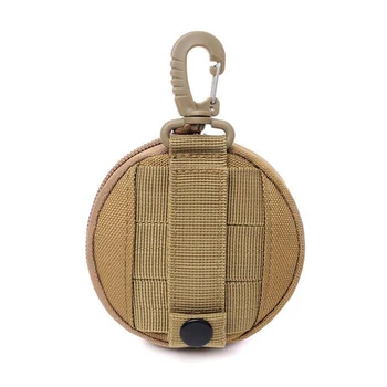Военная сумка для ключей, тактическая многофункциональная сумка Molle, круглый водонепроницаемый однотонный кошелек для монет, походная сумка для кемпинга