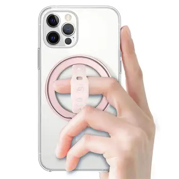 Держатель мобильного телефона с магнитным кольцом из силикона, подходящий для беспроводной зарядки, съемный в автомобиле, подходит для iPhone Xiaomi