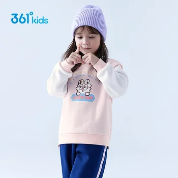 Детский утолщенный свитер-пуловер для девочек с 361 градусом, Зимний повседневный топ, Зимний спортивный свитер с рисунком из мультфильма, свитер с круглым вырезом.