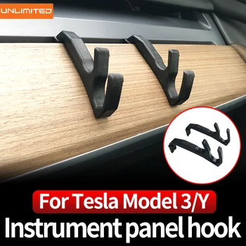 Для Tesla 2021-2023 Модель 3 Модель Y Приборная панель автомобиля ABS крючок Прочные Предметы хранения Крючок Аксессуары для украшения интерьера