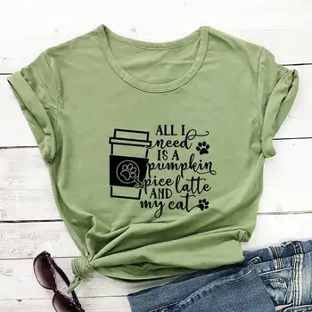 Женская футболка из 100% хлопка с принтом тыквы и кота, забавный осенний повседневный топ с круглым вырезом и коротким рукавом на Хэллоуин, подарок любителю домашних животных