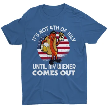 Забавный хот-дог, Еще не 4 июля, пока не выйдет футболка My Wiener, мужская футболка