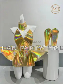 Индивидуальная Новая Сексуальная Женская юбка Phantom Laser Mirror Armor, Сексуальная одежда для выступлений Technology Sense