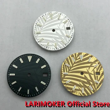 Индивидуальный логотип LARIMOKER 29 мм Черный Белый Темно зеленый золотой циферблат мужских часов со светящимся циферблатом, подходит для механизма NH35