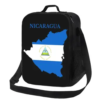 Карта Никарагуа, флаг, Изолированная сумка для ланча для женщин, гордый патриотический термоохладитель, Ланч-бокс, офис, Пикник, путешествия