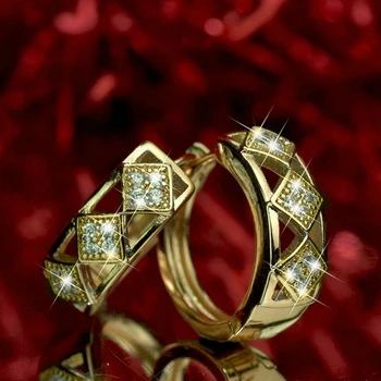 Квадратные серьги-кольца Huitan, Изящный маленький круг, Изысканные Аксессуары для пирсинга ушей для женщин, Роскошные свадебные украшения для невесты