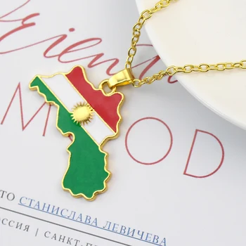 Красочная Карта Кулон Ожерелье Карты Курдистана Ожерелье Ювелирные Изделия Для Женщин Мужчин Модный Подарок